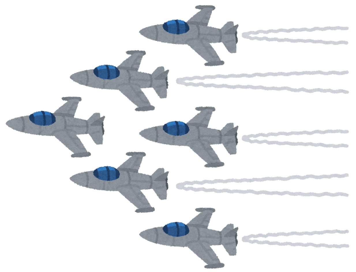 いらすとやのイラスト戦闘機グレー